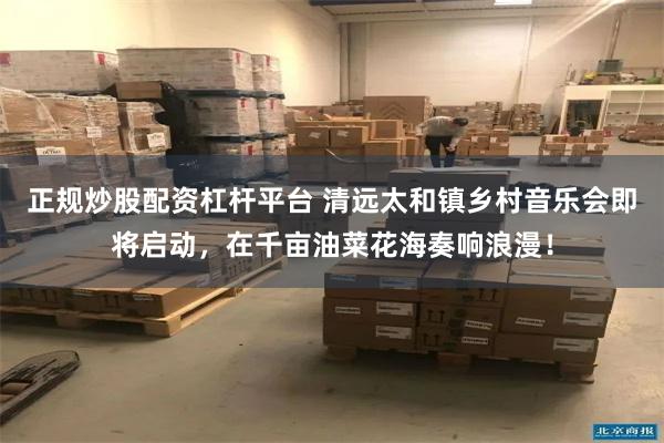 正规炒股配资杠杆平台 清远太和镇乡村音乐会即将启动，在千亩油菜花海奏响浪漫！