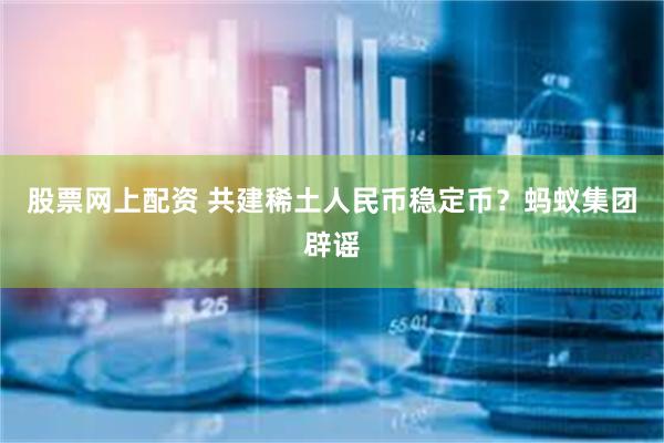 股票网上配资 共建稀土人民币稳定币？蚂蚁集团辟谣