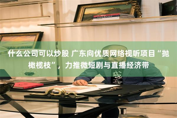 什么公司可以炒股 广东向优质网络视听项目“抛橄榄枝”，力推微短剧与直播经济带